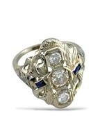 Bague - 18 carats Or blanc, Bague vintage art déco en or, Handtassen en Accessoires, Ringen, Nieuw