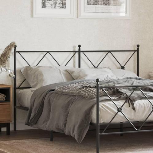 vidaXL Hoofdbord 150 cm metaal zwart, Huis en Inrichting, Slaapkamer | Bedden, Nieuw, Verzenden