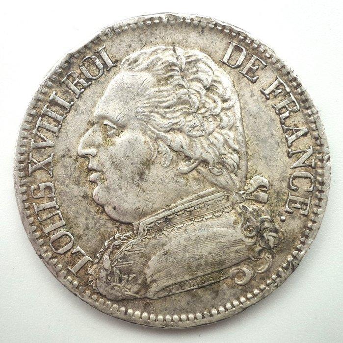 Frankrijk. Louis XVIII. 5 Francs 1814-Q, Perpignan (Zonder, Timbres & Monnaies, Monnaies | Europe | Monnaies euro