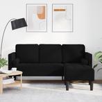 vidaXL 3-zits zetel met chaise longue L-vormig zwart 160 cm, Huis en Inrichting, Verzenden, Nieuw