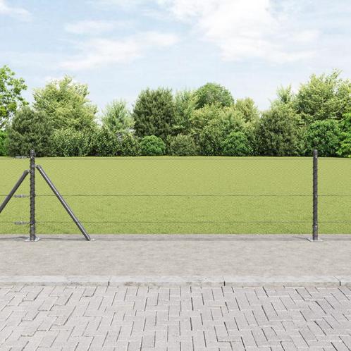 vidaXL hexagon omheining grijs 0.4x10 m staal, Tuin en Terras, Tuinhekken en Hekwerk, Nieuw, Verzenden