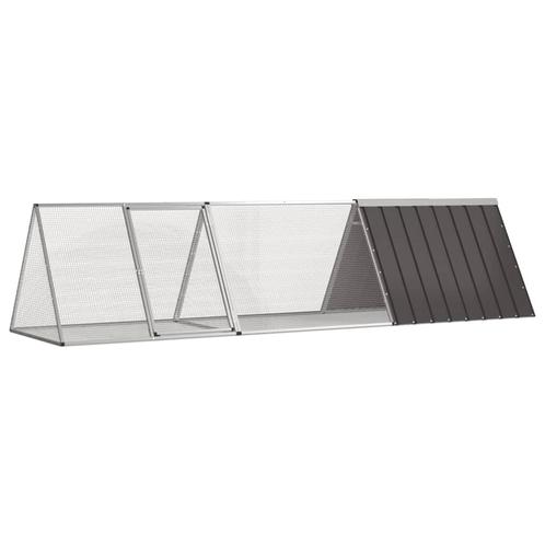 vidaXL Konijnenhok 302,5x80,5x71 cm gegalvaniseerd staal, Dieren en Toebehoren, Knaagdieren en Konijnen | Hokken en Kooien, Nieuw