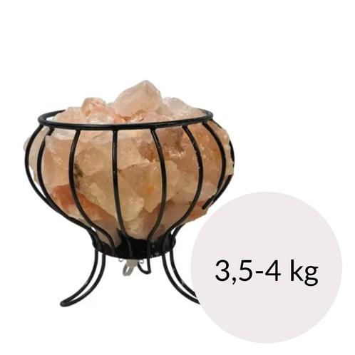 Himalaya Zoutlamp in metalen mandje 3,5-4 kg, Sports & Fitness, Produits de santé, Wellness & Bien-être, Enlèvement ou Envoi
