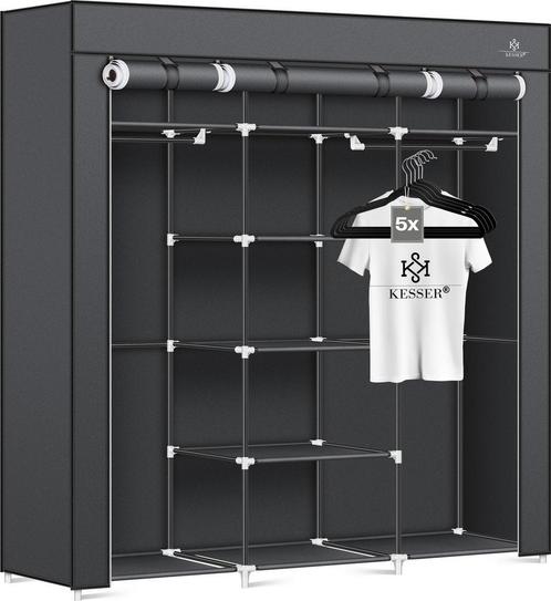 KESSER® Kledingkast - Opvouwbaar - 150x45x175cm - Antraciet, Kleding | Dames, Overige Dameskleding, Verzenden