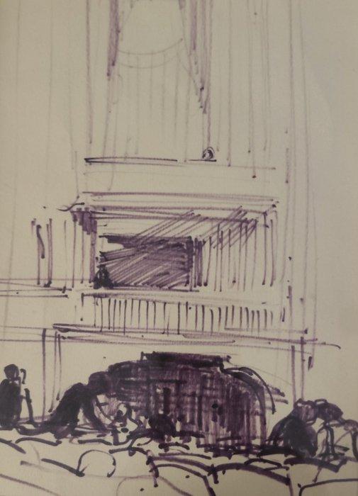 Pietro Annigoni (1910-1988) - Teatro La Pergola Firenze, Antiquités & Art, Art | Peinture | Moderne