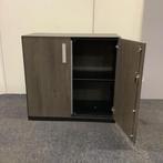 Zwart metalen draaideurkast met sleutel (hxbxd) 86x93x45 cm,, Huis en Inrichting, Gebruikt