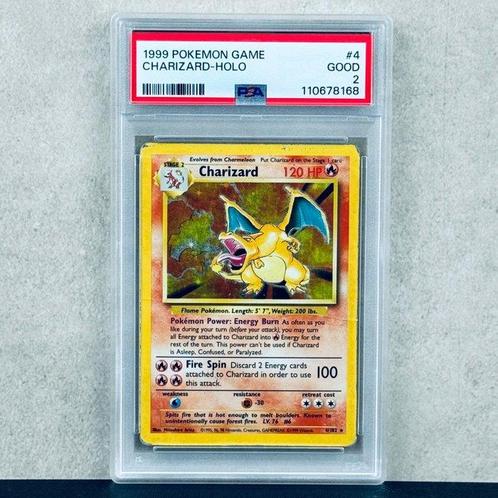 Pokémon Graded card - Charizard Holo #4 - Pokémon - PSA 2, Hobby en Vrije tijd, Verzamelkaartspellen | Pokémon
