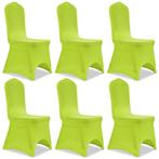 vidaXL Housse de chaise extensible 6 pcs vert, Neuf, Verzenden