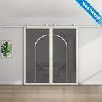 Dubbele stalen Schuifdeuren Wit 2 Vlaks rond Maatwerk Rook g, Nieuw, Metaal