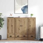 vidaXL Highboard met lade 3 pcs Artisan Eiken Bewerkt hout, Huis en Inrichting, Kasten | Dressoirs, Verzenden, Nieuw