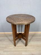 Amsterdamse School rokerstafel met decoratief koperen blad -, Antiek en Kunst