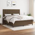 vidaXL Boxspring met matras stof donkerbruin 160x200 cm, Huis en Inrichting, Slaapkamer | Bedden, Verzenden, Nieuw