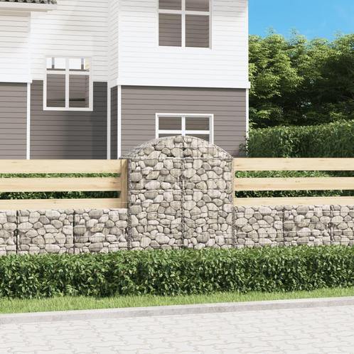 vidaXL Schanskorf gewelfd 100x50x120/140 cm gegalvaniseerd, Tuin en Terras, Bloempotten, Nieuw, Verzenden