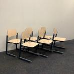 Complete set 6 stuks school stoelen, Presikhaaf (stip, Huis en Inrichting, Stoelen, Vijf, Zes of meer stoelen, Gebruikt, Hout