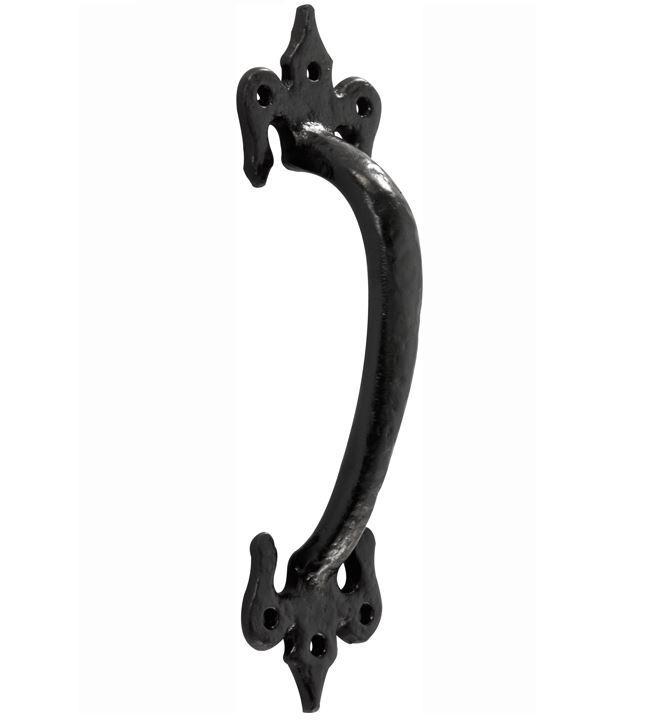 Deurgreep Lelie 140mm ijzer zwart, Doe-het-zelf en Bouw, Hang- en Sluitwerk, Klink of Kruk, Nieuw, Overige materialen