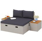 TRUUSK Polyrattan Ligstoel voor 2 Personen - Dubbele Ligstoe, Verzenden, Nieuw