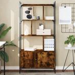 vidaXL Boekenkast met deuren 76,5x30x154,5 cm hout gerookt, Huis en Inrichting, Kasten | Boekenkasten, Verzenden, Nieuw
