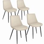 Set van 4 stoelen Monroe fluweellook - crème, Huis en Inrichting, Nieuw, Verzenden
