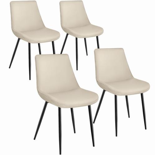 Set van 4 stoelen Monroe fluweellook - crème, Maison & Meubles, Chaises, Envoi