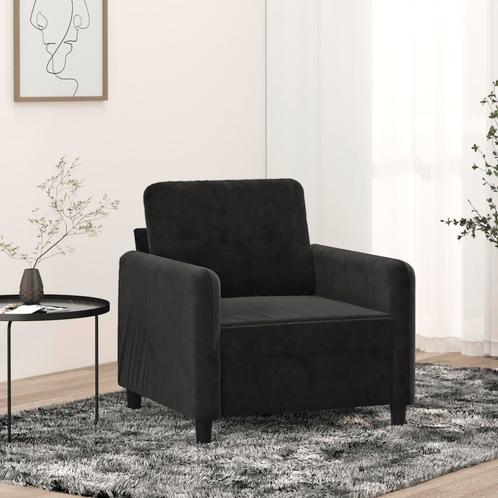 vidaXL Fauteuil Noir 60 cm Velours, Huis en Inrichting, Zetels | Zetels, Verzenden