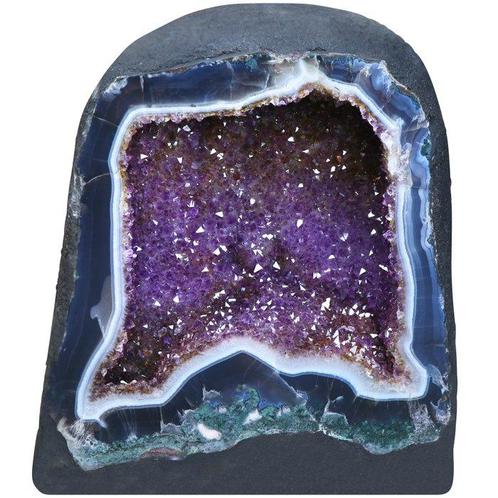 Améthyste et Agate Géode - 38x32x17 cm- 27 kg, Verzamelen, Mineralen en Fossielen