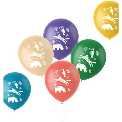 Jungle Dieren Ballonnen Zoo Party 33cm 6st, Hobby en Vrije tijd, Feestartikelen, Nieuw, Verzenden