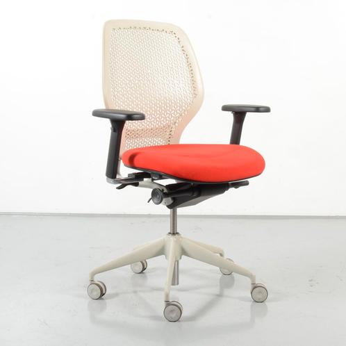 Orangebox ARA-EBA bureaustoel, rood / wit, 4D armleggers, Huis en Inrichting, Bureaustoelen, Gebruikt, Ophalen of Verzenden