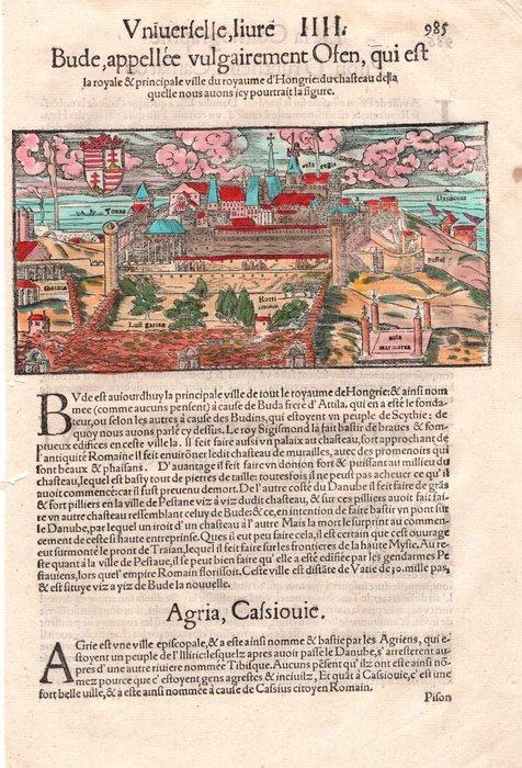 Hongarije - Buda Budapest Ofen; Sebastian Munster, 1556 -, Boeken, Atlassen en Landkaarten