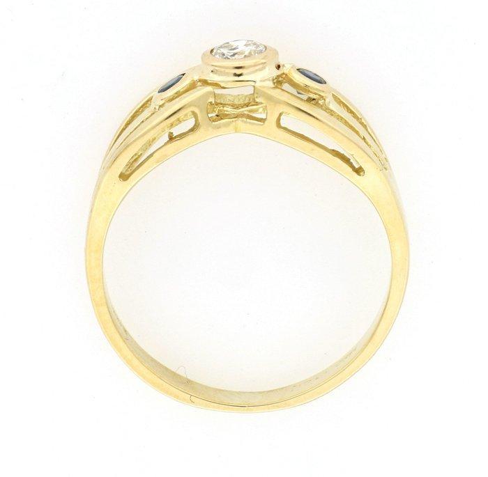 Zonder Minimumprijs - Ring - 18 karaat Geel goud - 0.15ct., Handtassen en Accessoires, Ringen