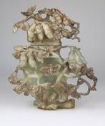 Statue Vase Chine Sculpture Papillon Branché Chinese Carving, Antiquités & Art