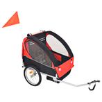 vidaXL Fietstrailer 30 kg zwart en rood, Fietsen en Brommers, Fietsaccessoires | Aanhangwagens en Karren, Verzenden, Nieuw