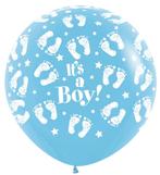 Ballonnen Its a Boy Footprint Light Blue 039 91cm 2st, Verzenden