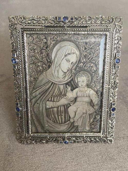 Icoon - Moeder Gods - .800 zilver, Antiek en Kunst, Kunst | Niet-Westerse kunst