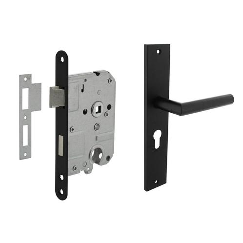 Deurbeslag set Ferro met cilindergat en slot, Doe-het-zelf en Bouw, Hang- en Sluitwerk, Klink of Kruk, Nieuw, IJzer, Ophalen of Verzenden