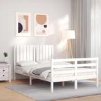 vidaXL Cadre de lit avec tête de lit blanc petit double, Verzenden