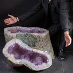 Exclusief natuurwonder - Ametist en mosagaat Grote Geode -