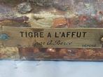 A. Bercé. - sculptuur, Tigre a laffut - 28 cm - Gips, Antiquités & Art