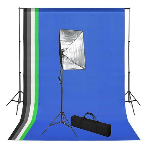 vidaXL Fotostudioset met achtergrond en softboxlamp, Audio, Tv en Foto, Fotografie | Fotostudio en Toebehoren, Nieuw, Verzenden