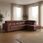 Leren hoekbank Nova - 2.5-zits arm links + Longchair arm, Huis en Inrichting, 250 tot 300 cm, Bohemian, Industrieel, Modern, Scandinavisch