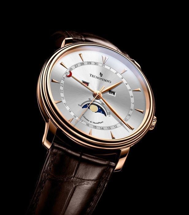 Tecnotempo - Calendar & Moon Phase - 40mm - - TT.CMP.GR -, Handtassen en Accessoires, Horloges | Heren