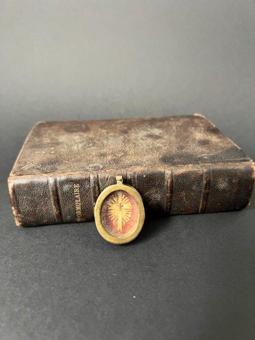 Reliekhouder - Glas, Legering - 1850-1900 - Ware Kruis van, Antiek en Kunst, Kunst | Niet-Westerse kunst