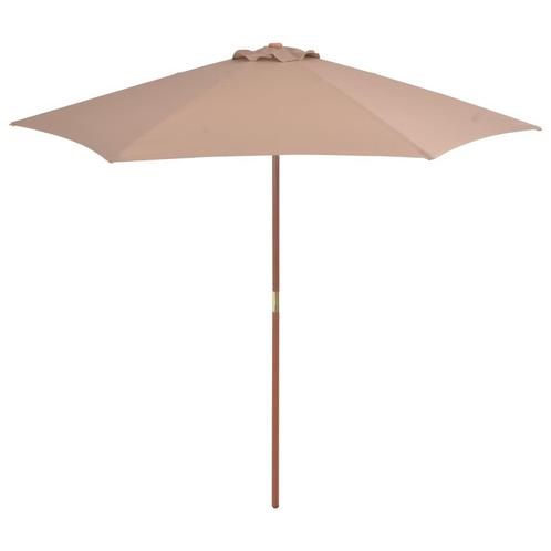 vidaXL Parasol met houten paal 270 cm taupe, Jardin & Terrasse, Parasols, Envoi