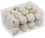 Kerstballen kunststof onbreekbaar white goud combi 4 cm 24, Huis en Inrichting, Nieuw
