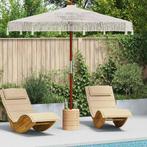 vidaXL Parasol Crème 250-255 x 250 cm Katoen en massief hout, Tuin en Terras, Verzenden, Nieuw