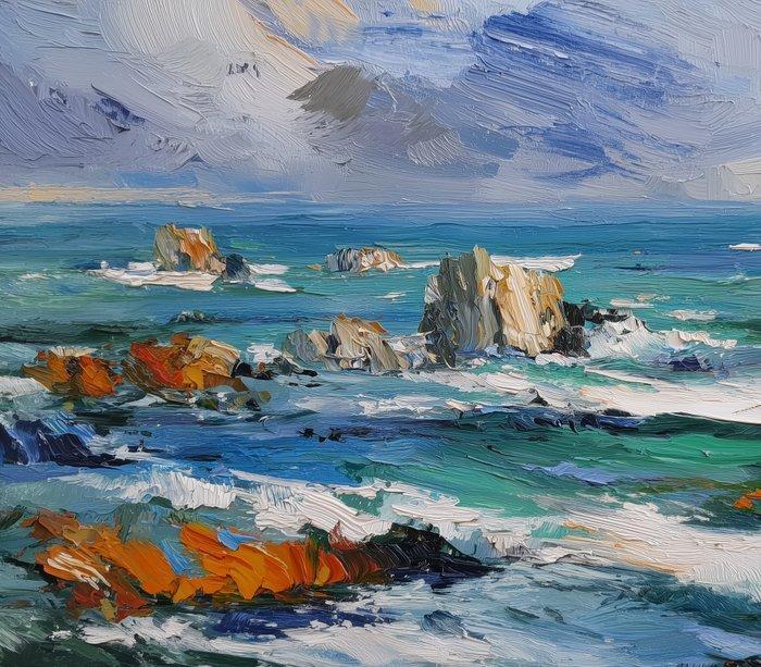 Irina Collins - Untamed Sea · NO Reserve, Antiek en Kunst, Kunst | Schilderijen | Modern