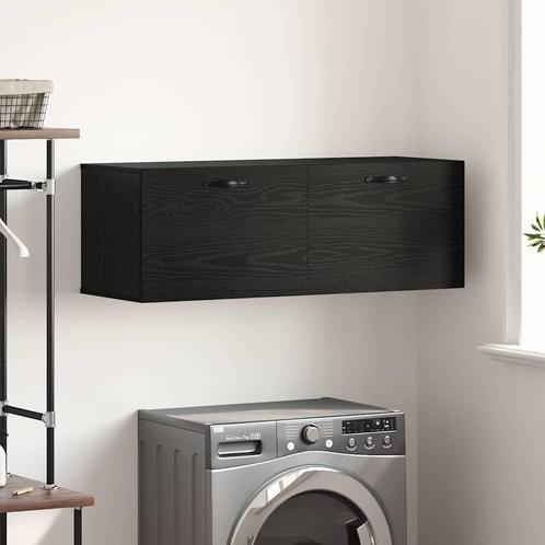 vidaXL Wandkast Zwart eiken 100 x 36.5 x 35 cm Bewerkt hout, Huis en Inrichting, Kasten | Overige, Nieuw, Verzenden