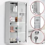 Jago® Medicijnkastje - met slot - 60x30x12 cm - Zilver, Verzenden, Nieuw