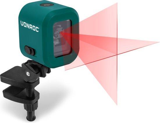 2dekans | VONROC Kruislijnlaser– Rood – 4V accu – 1800mah -, Doe-het-zelf en Bouw, Gereedschap | Overige machines, Ophalen of Verzenden