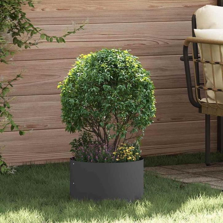 vidaXL Tuin Plantpot Zwart 30 x 30 x 20 cm Staal, Tuin en Terras, Bloempotten, Nieuw, Verzenden