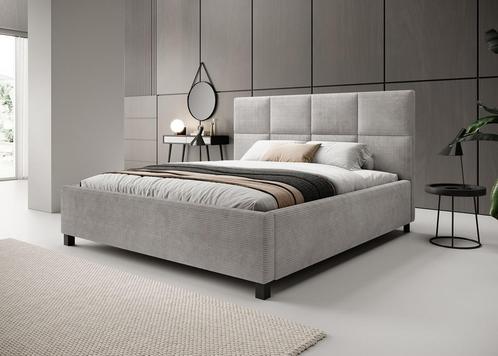 Meubella tweepersoonsbed Soline 180x200 grijs ribstof, Maison & Meubles, Chambre à coucher | Lits, Envoi